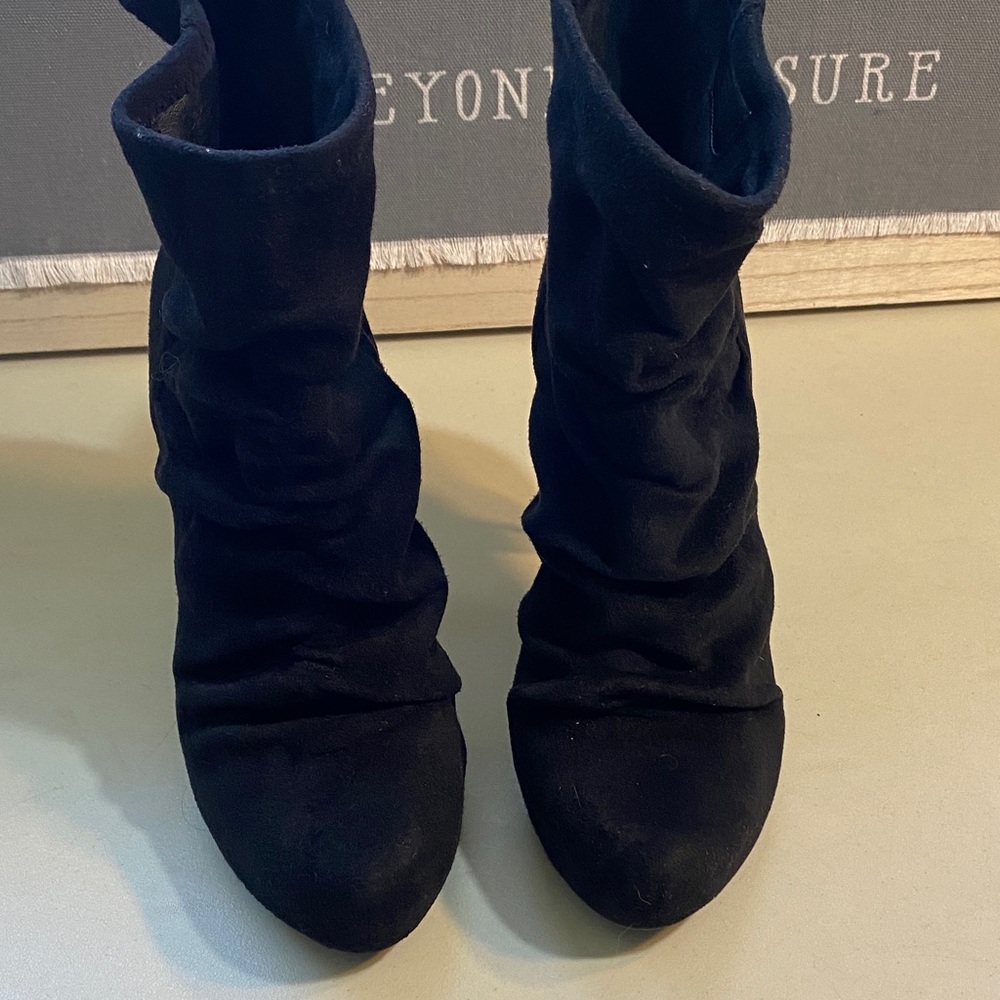 BCBGeneration Black Slouchy Suede Ankle Boots